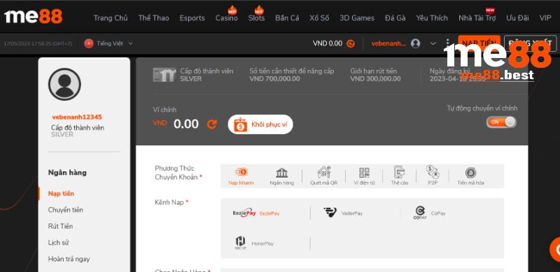 Hướng dẫn quy trình rút tiền và thanh toán Qh888 - Qh888